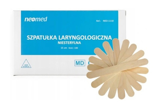 Szpatułki Laryngologiczne niesterylne, 100 szt.