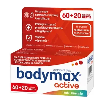 BODYMAX Active tabletki, 80 sztuk (60+20 tabletek)