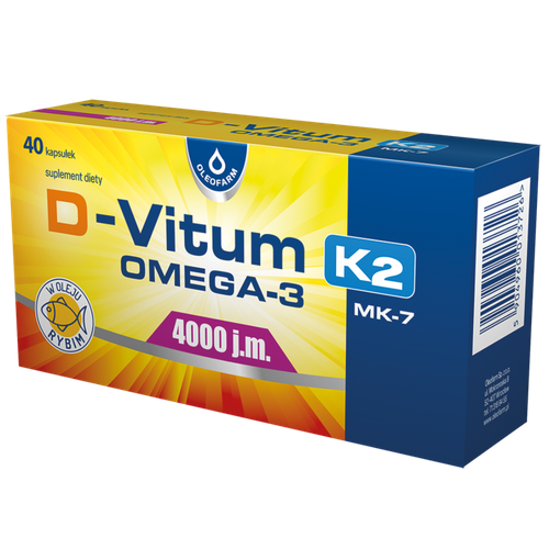 D-Vitum 4000 j.m.K2 MK7 Omega-3, 40 kapsułek miękkich