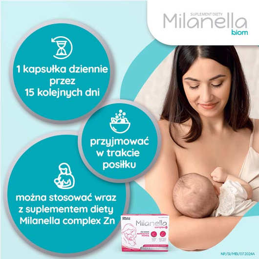Milanella Biom Probiotyk dla kobiet karmiących piersią, 15 kapsułek