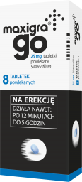 MAXIGRA GO 25 mg, 8 tabletek powlekanych