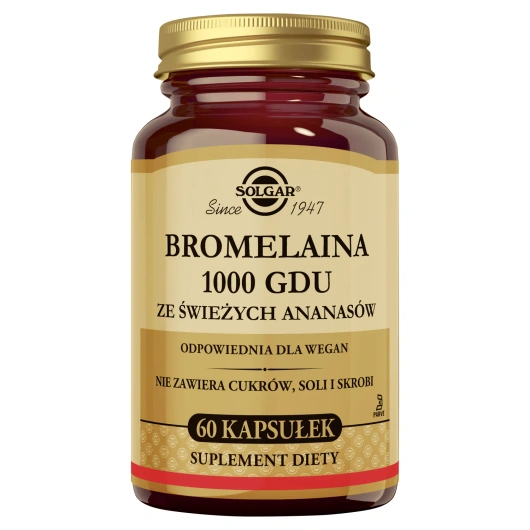 Solgar Bromelaina 1000 GDU, 60 kapsułek