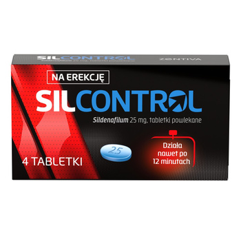 SILCONTROL 25 mg x 4 tabletki powlekane DATA WAŻNOŚCI 28/02/2026
