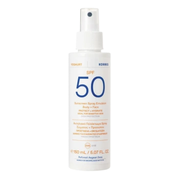 Korres Yoghurt Korres Emulsja ochronna SPF50+ do twarzy i ciała Spray, 150 ml