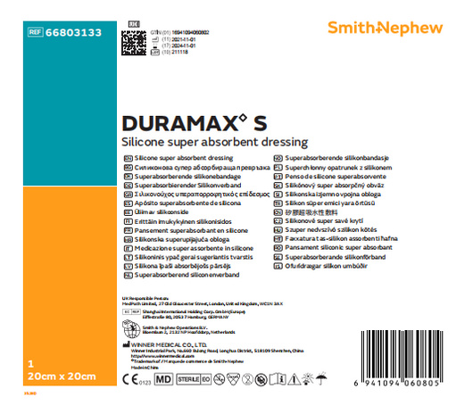 Duramax S Superchłonny opatrunek z silikonem 20 x 20 cm, 1 sztuka