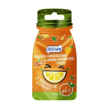 Dosfarm odświeżające drażetki o smaku mandarynki i mięty, 16 g