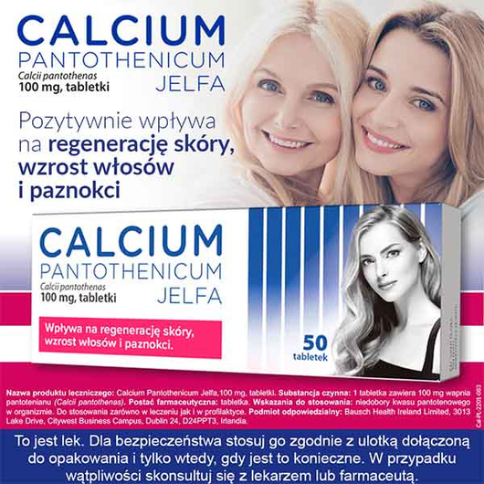 Calcium Pantothenicum Jelfa 100 mg,  50 tabletek
