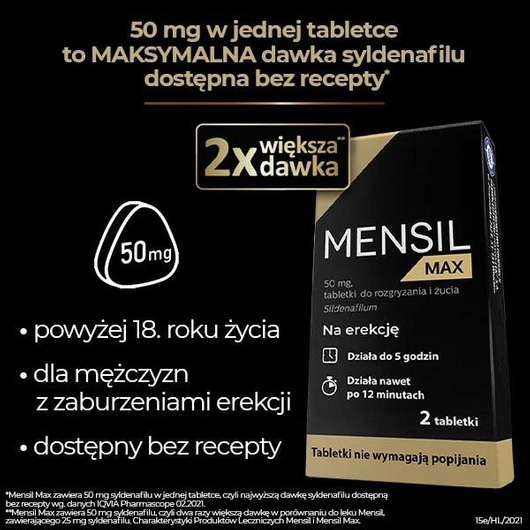 MENSIL MAX 50 mg x 4 tabletki do rozgryzania i żucia