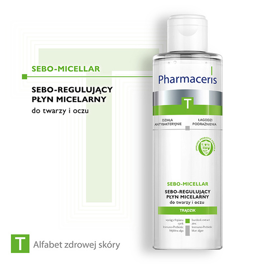 Pharmaceris T Sebo-Micellar Antybakteryjny płyn micelarny do oczyszczania i demakijażu twarzy i oczu, 200 ml