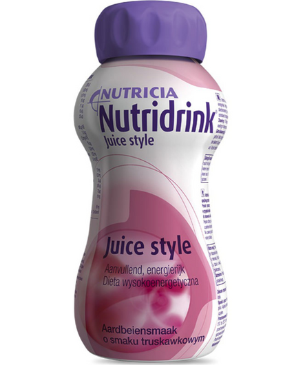 Nutridrink Juice Style smak truskawkowy, 4 butelki po 200 ml
