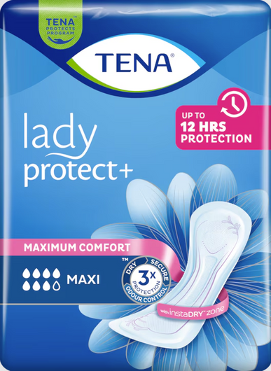 TENA Lady Protect+ Maxi Podpaski Specjalistyczne, 12 sztuk