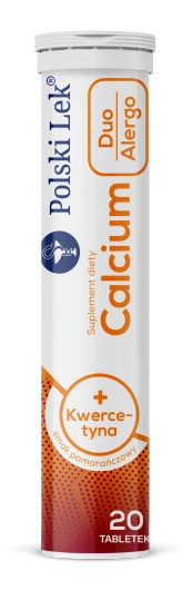 Calcium + Kwercetyna Duo Alergo smak pomarańczowy, 20 tabletek
