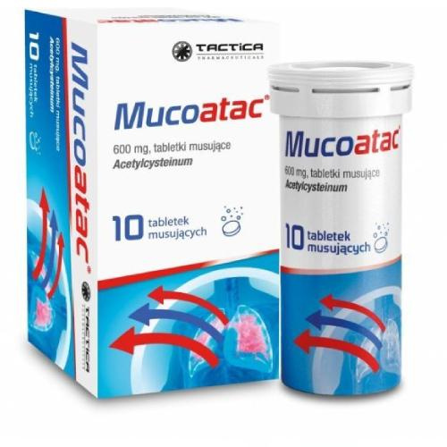Mucoatac 600 mg, na kaszel, 10 tabletek musujących 