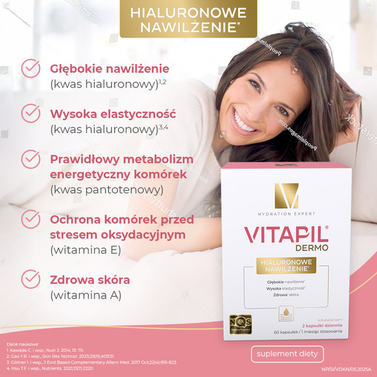 VITAPIL® DERMO Hialuronowe nawilżenie, 60 kapsułek