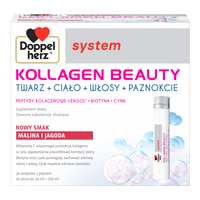 Doppelherz system Kollagen Beauty smak malina-jagoda, 30 ampułek po 25 ml
