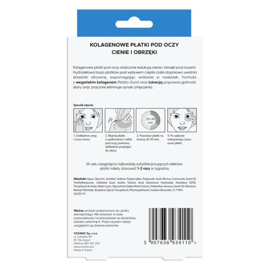 L'Biotica płatki pod oczy Redukcja Cieni  3x2sztuki