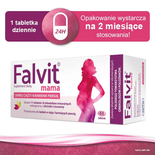 Falvit® mama witaminy dla kobiet w ciąży i matek karmiących, 60 tabletek