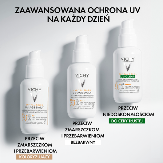 VICHY CAPITAL SOLEIL Fluid przeciw fotostarzeniu się skóry UV AGE SPF50+, 40 ml