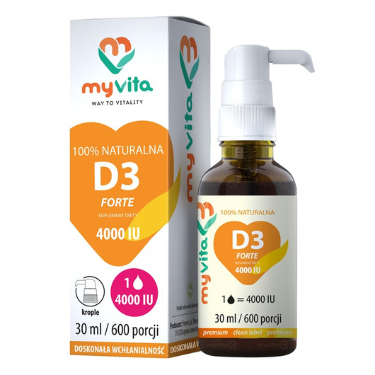 MyVita Witamina D3 Forte 4000 IU Krople, 30 ml