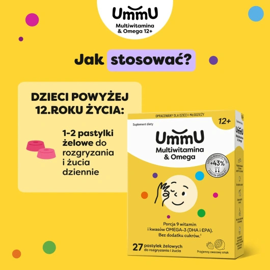 UmmU Multiwitamina&Omega 12+, 27 pastylek