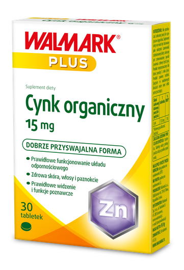 WALMARK Cynk Organiczny 15 mg, 100 tabletek