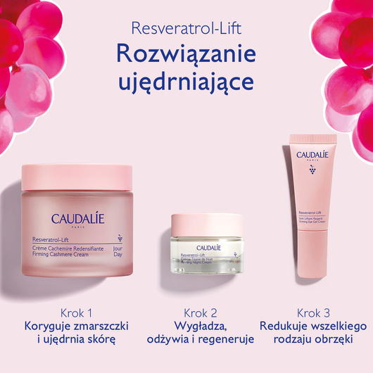 Caudalie Resveratrol-Lift Zestaw Ujędrniający Krem Kaszmir + Na Noc + Pod Oczy