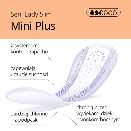 Seni Lady Slim Mini Plus Wkładki urologiczne, 15 sztuk