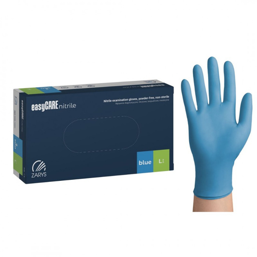 easyCARE Nitrile Blue Rękawice nitrylowe bezpudrowe Rozmiar L, 100 sztuk