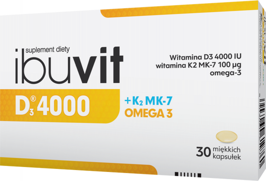 Ibuvit D3 4000 + K2 MK-7 Omega 3, 30 kapsułek