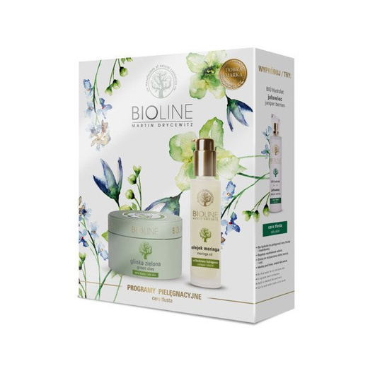 BIOLINE Zestaw Glinka zielona + Olejek Moringa 150g+50ml