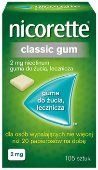 NICORETTE CLASSIC GUM 2 mg x 105 gum