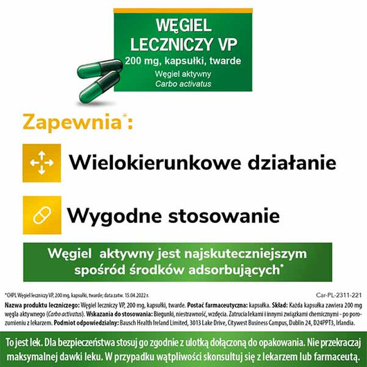 Węgiel leczniczy VP, 200 mg