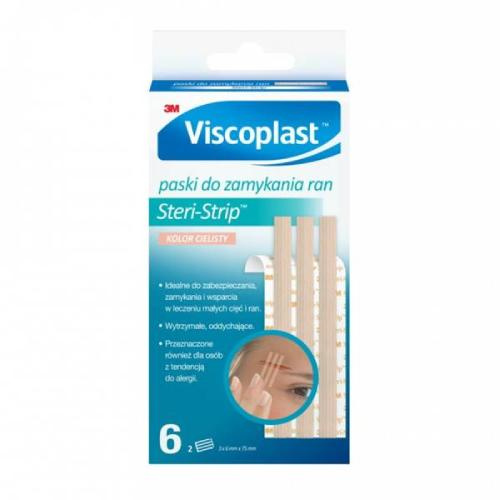 Paski do zamykania ran Steri Strip beżowe 6x75, 6 sztuk 