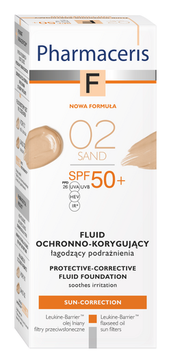 PHARMACERIS F LUID OCHRONNO-KORYGUJĄCY Z NAJWYŻSZĄ OCHRONĄ SPF 50+ 02 Sand