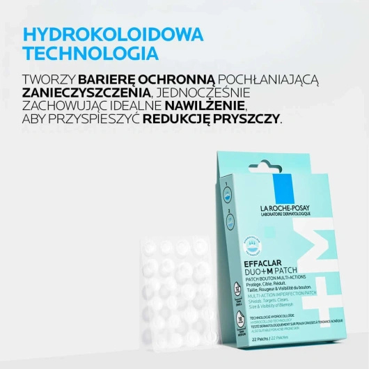 La Roche-Posay Effaclar DUO+M Plasterki na niedoskonałości z technologią hydrokoloidową, 22 sztuki