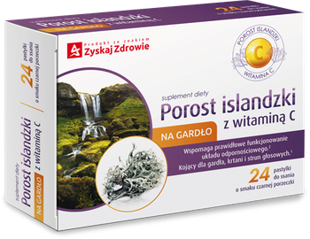 POROST ISLANDZKI z witaminą C Zyskaj Zdrowie, 24 pastylki do ssania