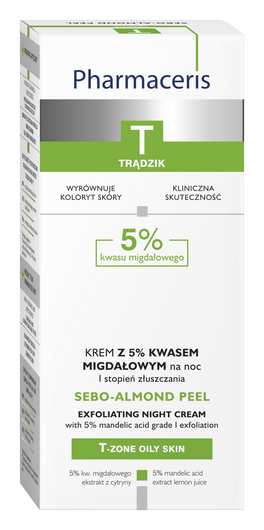 Pharmaceris T Sebo-Almond Peel Krem z 5% kwasem migdałowym na noc, 50 ml