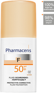 PHARMACERIS F LUID OCHRONNO-KORYGUJĄCY Z NAJWYŻSZĄ OCHRONĄ SPF 50+ 02 Sand