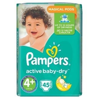PAMPERS Active baby-dry 4+ (9-16kg) 45szt.