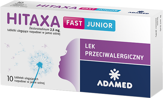 HITAXA FAST JUNIOR 2,5 mg, 10 tabletek ulegających rozpadowi w jamie ustnej
