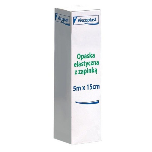 VISCOPLAST opaska elastyczna tkana z zapinką (5 m x 15 cm) x 1 sztuka