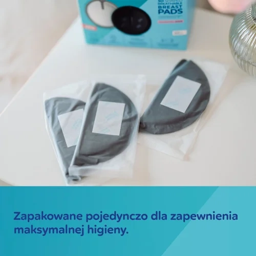 Canpol babies Oddychające ultrachłonne czarne wkładki laktacyjne 3D, 60 sztuk