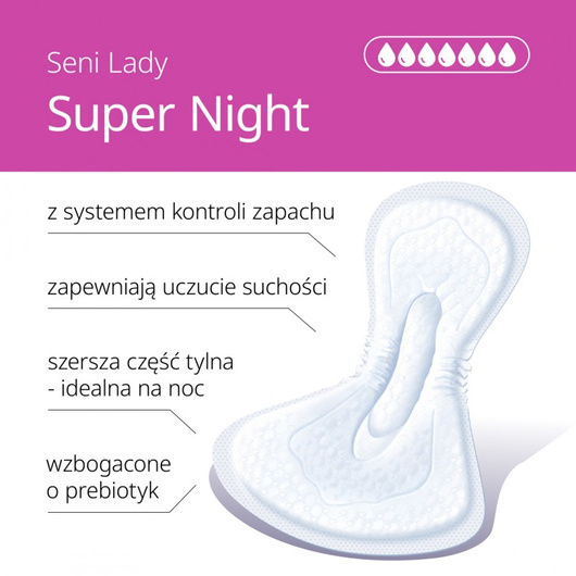 Seni Lady Super Night Wkładki urologiczne, 12 sztuk