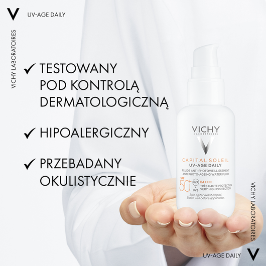 VICHY CAPITAL SOLEIL Fluid przeciw fotostarzeniu się skóry UV AGE SPF50+, 40 ml