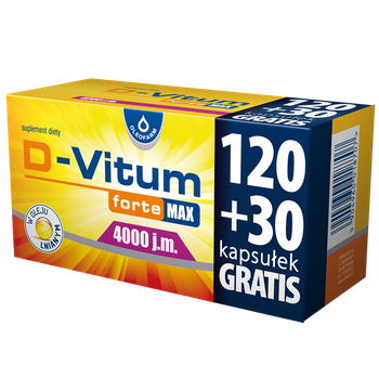 D-Vitum Forte Max 4000 j.m. kapsułki 150 sztuk (120+30)