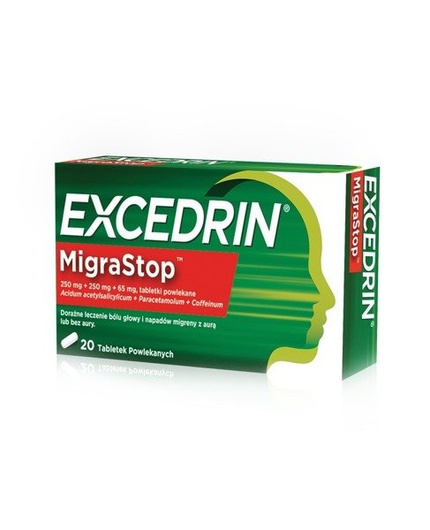 EXCEDRIN MIGRASTOP 20 tabletek powlekanych