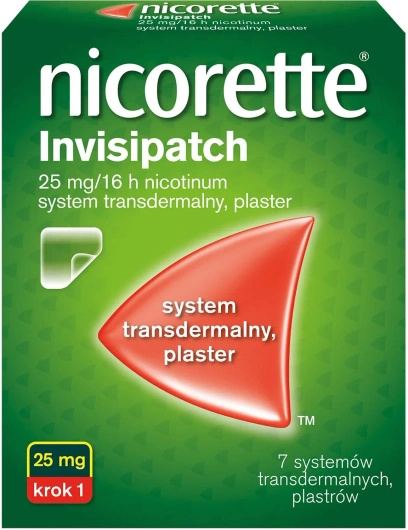 Nicorette Invisipatch 25mg/16h System transdermalny, 7 plastrów