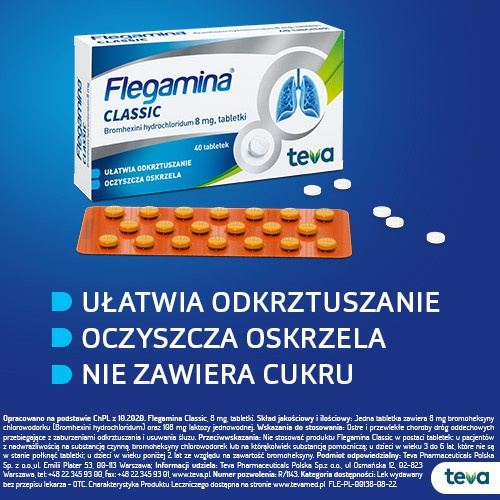 Flegamina Classic 8 mg, 40 tabletek