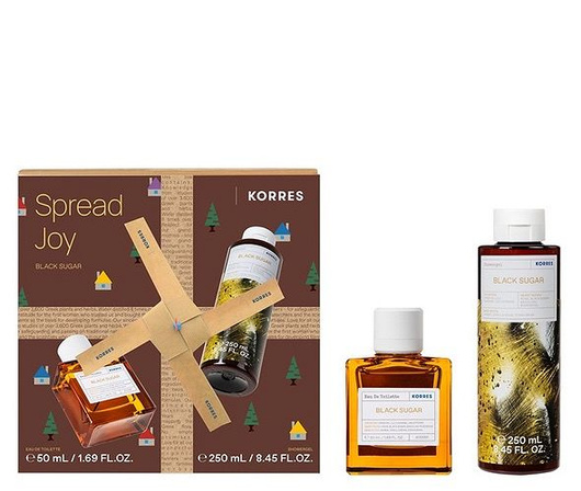 Korres Spread Joy Black Sugar Zestaw Żel pod prysznic + Woda zapachowa