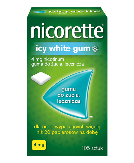 Nicorette Icy White Gum guma do żucia 4mg, 105 sztuk 